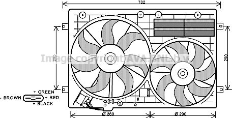 AVA QUALITY COOLING ventiliatorius, radiatoriaus VW7529